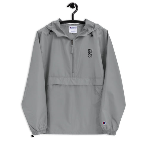 1STAR Coaches &God Vertical Onyx Embroidered Champion Packable Jacket
